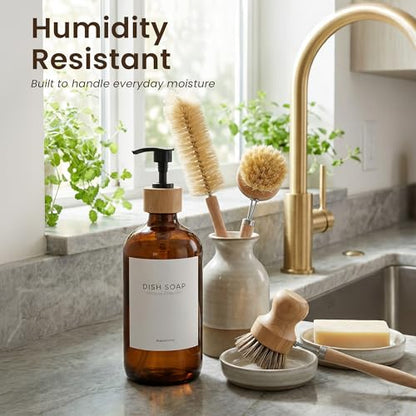 Maisonovo Dish Soap Dispenser - Amber Soap Dispenser Black Bamboo Pumps - color: Amber Black