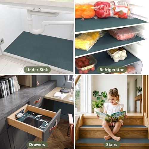 Anze Adhesive Shelf Liner for Kitchen Cabinet, 23.6 x 157.5 in, Green - color: Sticky Green, size: 23.6"W x 157.5"L