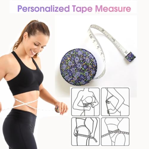 Body Measuring Tape for Body Cloth Tape Measure Fabric Tailors Sewing Medical Measurements TapeLeather Tape Measure Retractable Dual Sided Ruler (Purple Flowers) - color: Purple Flowers