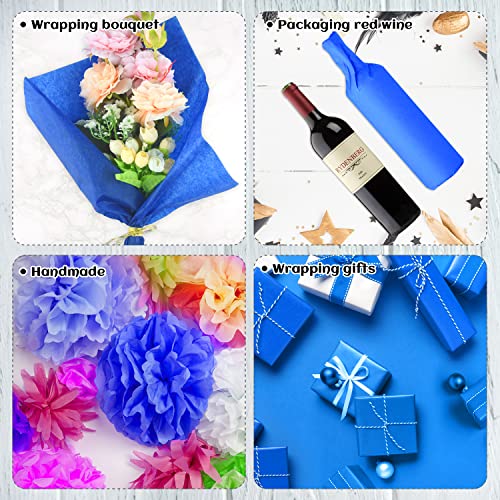 NEBURORA 120 Sheets Navy Blue Tissue Paper Gift Wrap Paper - color: Blue