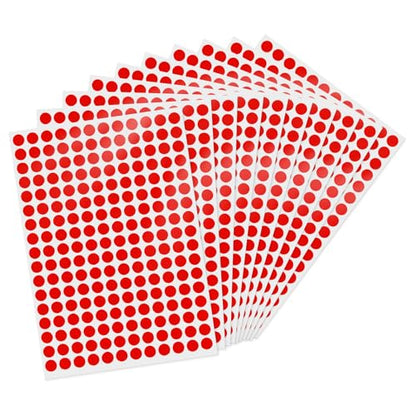 2040 Pcs Dot Stickers 0.4" Color Coding Labels, Red - color: Red