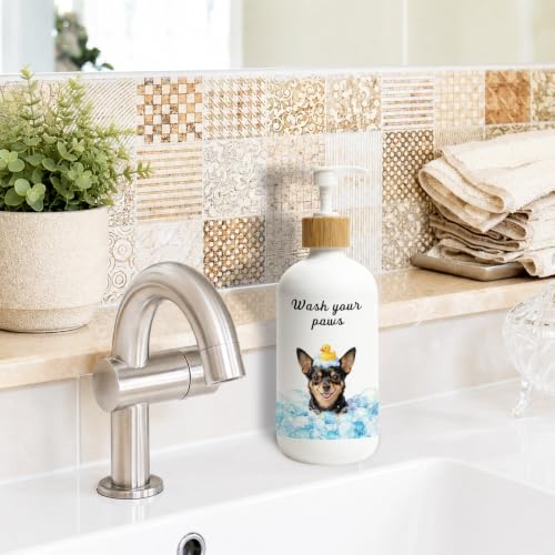 Chihuahua Lover Gifts Glass Soap Dispenser with Pump - color: Chihuahua