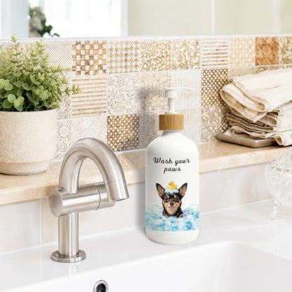 Chihuahua Lover Gifts Glass Soap Dispenser with Pump - color: Chihuahua