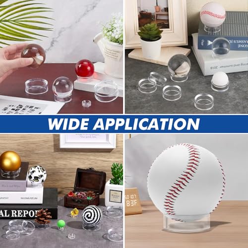 100 Pcs Baseball Holder Ring Stand 0.6/1.22 Inch Round Acrylic Stands, Small Display Stand Ring Clear Sphere Holder for Small Balls, Baseball, Golf Ball, Crystal Ball, Egg Stand, Marble, Softball - size: Stand: 0.6 1.22 in-100 pcs