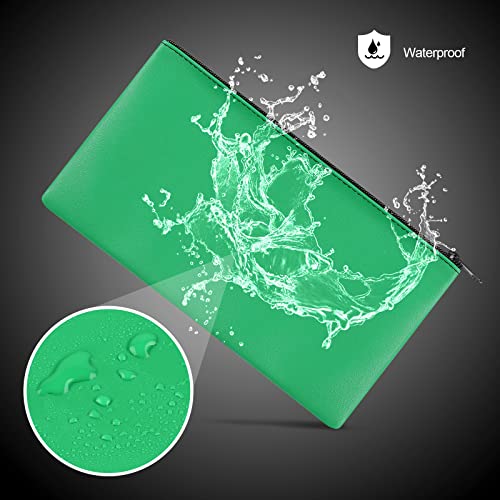 2 Pieces Money Bags with Zipper, 11x6.1 inch Money Pouch, Bank Bag, Cash Bag, Check Wallet, Cosmetics(Green) - color: Green, size: 2 Pieces