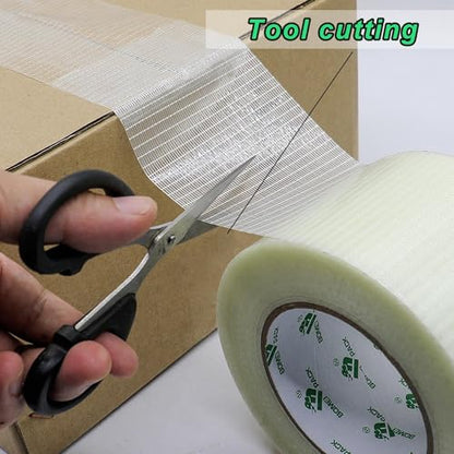 BOMEI PACK 1 Pack Reinforced Filament Packing Tape 6.7Mil x 3 inch x 60yds