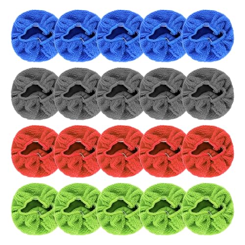 wuyaoyao 20PCS Car Windshield Cleaning Tool Bonnets, Microfiber Cleaning Cloth for Windshield Cleaning Tool, Replaced Car Care Microfiber Windshield Cleaner Cloths Pad, Fits 3" Plate (20PCS) - color: 20pcs