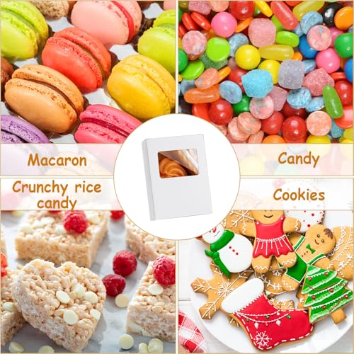 Spakon 30 Pcs White Soap Boxes with Window, 3.5x2.6x1.2 Inch Kraft Paper - color: White