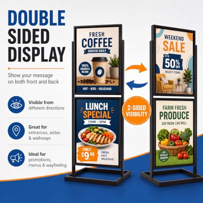 Gisafai 1 Pcs 1 Pcs 2 Tier Sign Holder Floor Stand 22x28 Double Sided
