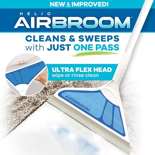Helio AirBroom 3-Piece Sweeper, Squeegee & Dustpan for Wet/Dry Cleaning