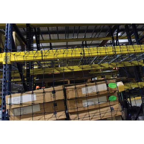 Vestil PRN-99-8 Nylon Pallet Rack Netting 2 Nets 99 in. x 3/16 in. x 96 in. 2500 Lb. Holding Capacity Black