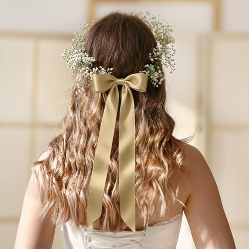 1 Inch Champagne Gold Ribbon, 25 Yards Satin Ribbon for DIY Craft Xmas Tree - color: Champagne Gold