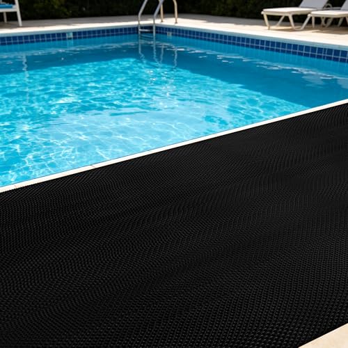 Thick PVC Drainage Floor Mat 3FTX10FT Black PVC Pool Floor Mat - size: 120" x 36" (Rectangular)