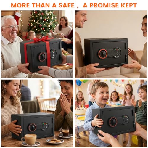 BUKUMO Small Safe for Home, Mini Safe Box for College Dorm Room - size: 1.0 Cub
