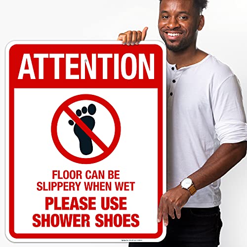 Floor Can Be Slippery When Wet Sign, - size: 24x30
