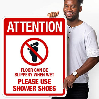 Floor Can Be Slippery When Wet Sign, - size: 24x30