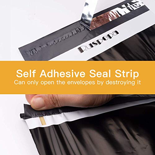 RUSPEPA Poly Mailer Shipping Bag with Self Sealing, Business Text Printed Design 2.3 Mil Heavy Duty Self Seal Mailing Envelopes, 100 Pack 10 x 13 inches, Black - color: Black, size: 10 x 13 inches