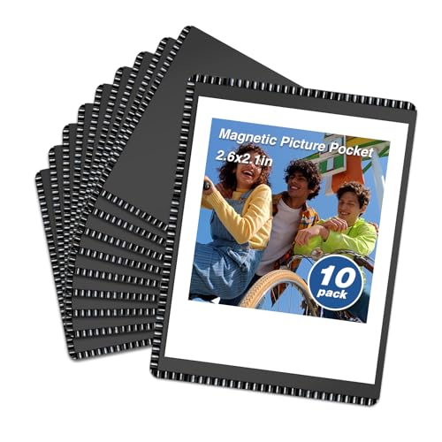 CHUNNIAO Magnetic Picture Frames,Compatible with Polaroid Go Photo Instant Film 2.6x2.1 inches - color: Black 10PCS, size: Mini Go 2.1X2.6"