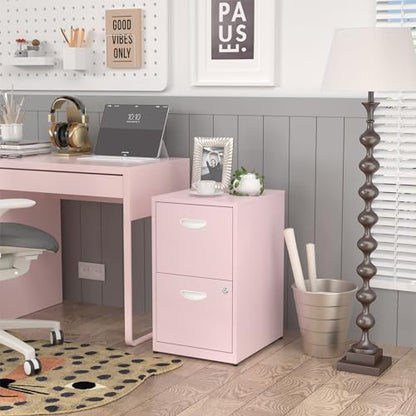 SteeLoong 2 Drawer File Cabinets,Metal Office File Cabinet with Lock,Pink - color: Pink, style: 2 Drawer Light Duty