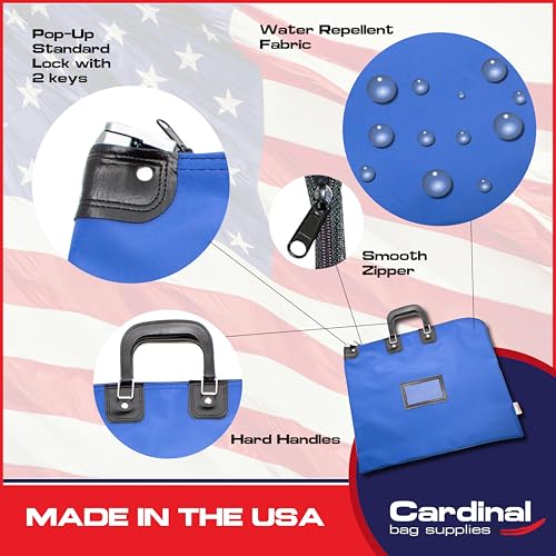 Large Locking Document Bag, Black, 16 x 20 inch - color: Royal Blue
