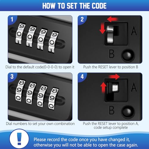 Portable Travel Safe Lock Box 4-Digit Combination Mini Safe Box, Anti-Theft Beach Security Lockbox Waterproof Small Lockable Box with Removable Wire Rope for Dorm Beach Hotel Car Home Office - color: Grey