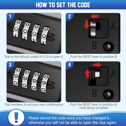 Portable Travel Safe Lock Box 4-Digit Combination Mini Safe Box, Anti-Theft Beach Security Lockbox Waterproof Small Lockable Box with Removable Wire Rope for Dorm Beach Hotel Car Home Office - color: Grey