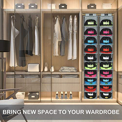 VAESIDA 10 Shelf Hat Rack Hanging Closet/Organizer for Storage - Best Baseball Cap Holder, Gray - color: Hat Rack