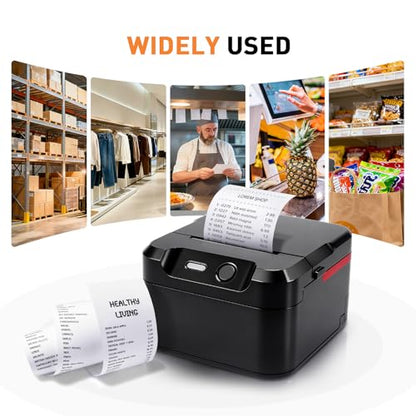 POS Printer, 58mm USB Thermal Receipt Printer, Restaurant Kitchen Printer with Cutting Support Cash Drawer USB Serial Interface for Windows/Mac/Linux