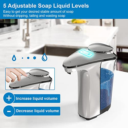 Automatic Soap Dispenser, 17oz Touchless Liquid Dish Soap Dispenser Kitchen - color: Silver
