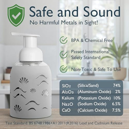 Foaming Glass Hand Soap Dispenser Sand Foam 8oz - color: Sand