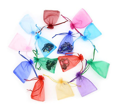 Wudygirl 100 PCS Organza Bags 3.9"x4.7" Gift Bags with Drawstring Mix - color: Mix, size: 3.9x4.7 IN