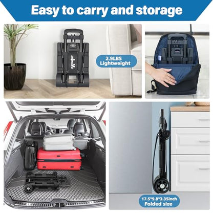 Folding Hand Truck Dolly Cart, Folding Cart Small Dolly with 2 Wheels, - color: 2 Wheel Iron