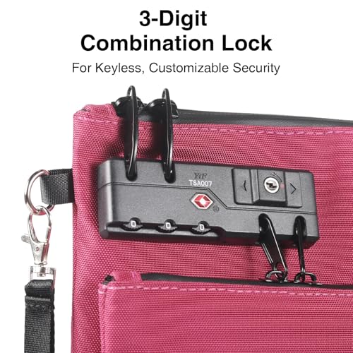 KOSMCCO Lockable Money Bag, Rose Red, 11x8.6 Inch - color: Rose Red