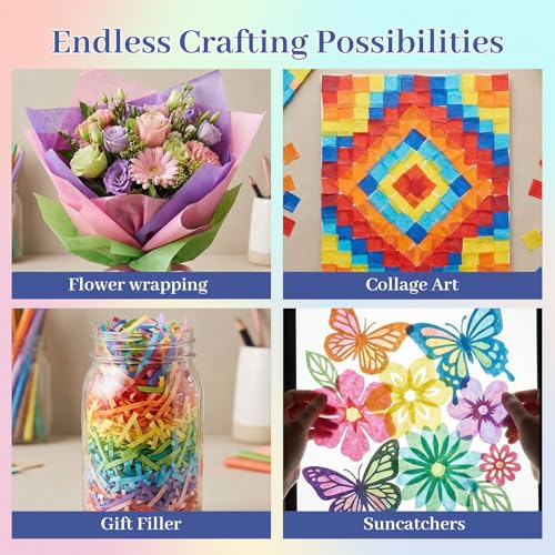 Shindel Tissue Paper 120 Sheets, 20 X 14 inch 20 Colors for Gift Bags - color: Multicolor