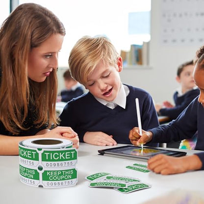 L Liked 250 Raffle Tickets Rolls,Green (4 Color Selection),Double Roll,50/50 Raffle Tickets for Events, Entry, Class Reward - color: 250 Tickets-green
