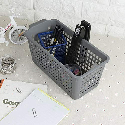 Plastic Baskets for Organizing, Grey, Set of 4 - size: drawer baskets