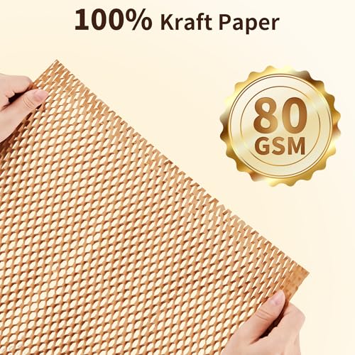 JARLINK Honeycomb Packing Paper, 15" x 213' Bubble Wrap Roll for Packing - size: 15"x 213'