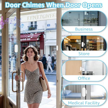 Greencycle Door Chime, Wireless Door Open Contact Sensor Alarm - color: 1 plug recevier+ 1 chime