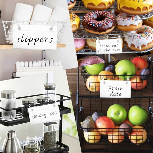 100 Pcs Wire Shelf Label Holder 4" x 2.2" Plastic Basket Label Clips Clear