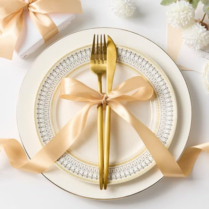 Champagne Satin Ribbon, 1 Inch, 50 Yards - color: champagne