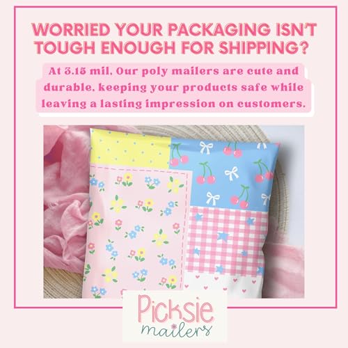 Picksie Mailers- 6x9 Designer Poly Mailers Shipping Bags Small Biz Supplies - color: Pretty Little Patchwork, size: 6x9