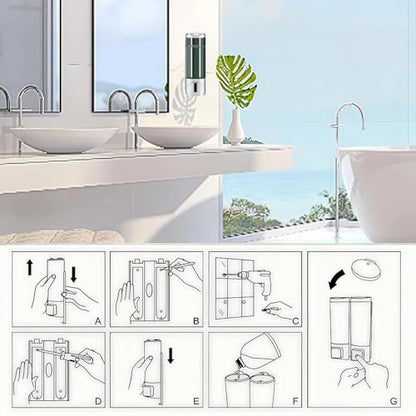 10oz/300ml Single Manual Wall Mounted Soap Dispenser, Silver - color: Silver