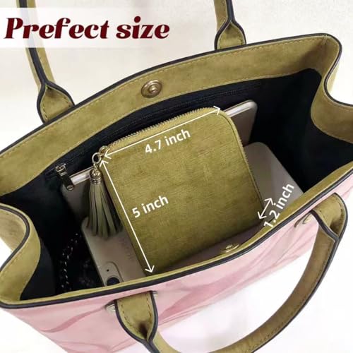 Small Travel Jewelry Pocket Case with Zipper for Women - color: Olive Green
