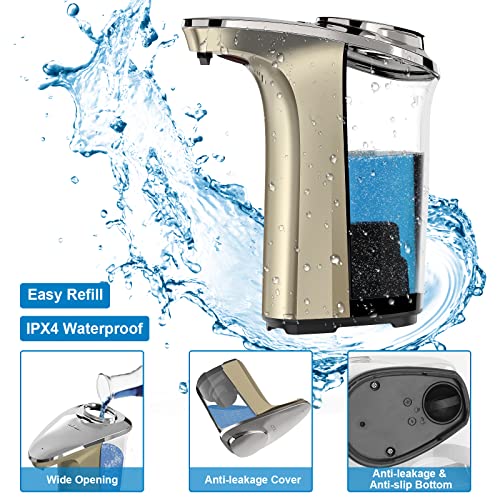 Automatic Soap Dispenser, 17oz Touchless Liquid Dish Soap Dispenser Kitchen - color: Champagne Gold