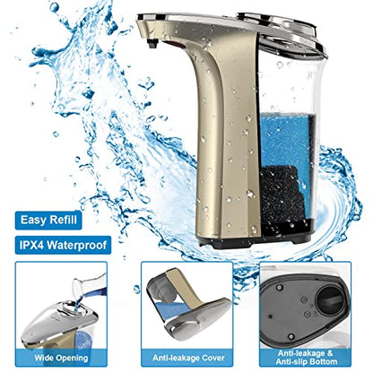 Automatic Soap Dispenser, 17oz Touchless Liquid Dish Soap Dispenser Kitchen - color: Champagne Gold