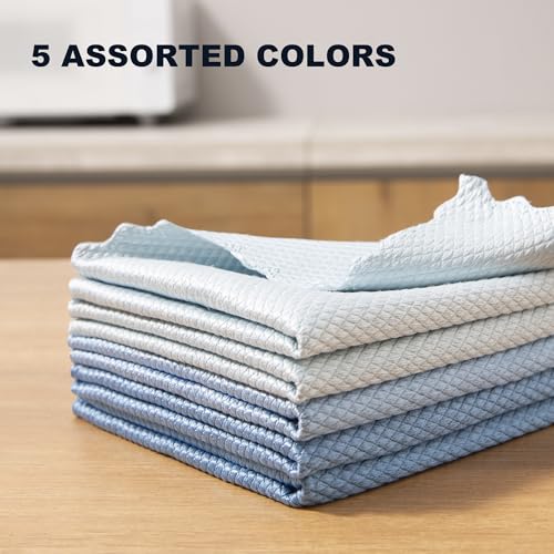JOYMOOP Microfiber Cleaning Cloth, 5 Piece Set, Large, Blue - color: O