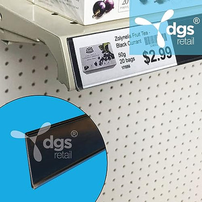 Gondola Shelf Label Strips 48" Self Adhesive 1.25”H Price Tag Holders - size: 100 Pack