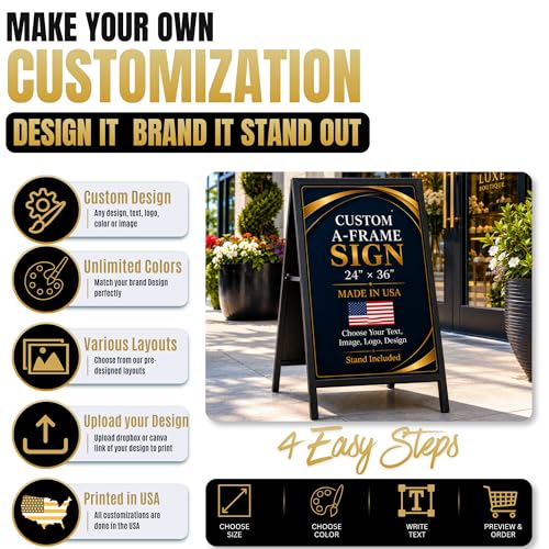 Metal Sign HolderA-Frame Sidewalk Curb Stand by BCB 24x36 | Printed in USA