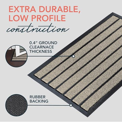 ubdyo Extra Durable Door Mat Outside Entrance (30" x 17", Bright Beige) - color: Bright Beige, size: 30" x 17" (Rectangular)