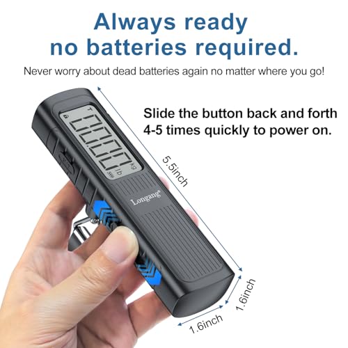 Battery-Free Digital Luggage Scale, 110lbs/50kg Portable Handheld Hanging Scale for Luggages, Suitcases, Backpacks & Bags, Easy Weighing for Travel, No Need Batteries (Black) - color: Black